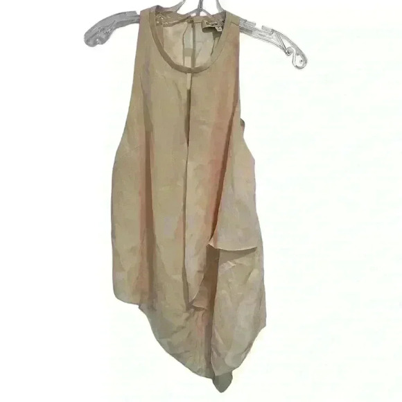 ELIZABETH & JAMES NWOT TABBY TANK 100% SILK KEY HOLE WITH BUTTON BLUSH SMALL - Picture 4 of 7